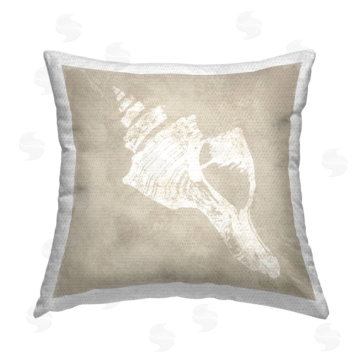 Carol Robinson Sandy Conch Shell Impression Outdoor Quick-Dry Polyester Printed Throw Pillow