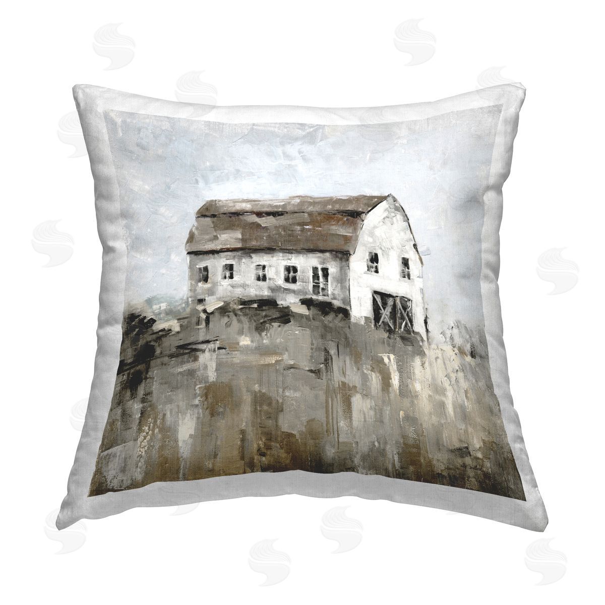 Sally Swatland Rustic Muted Farmhouse Printed Plush Polyester Throw Pillow
