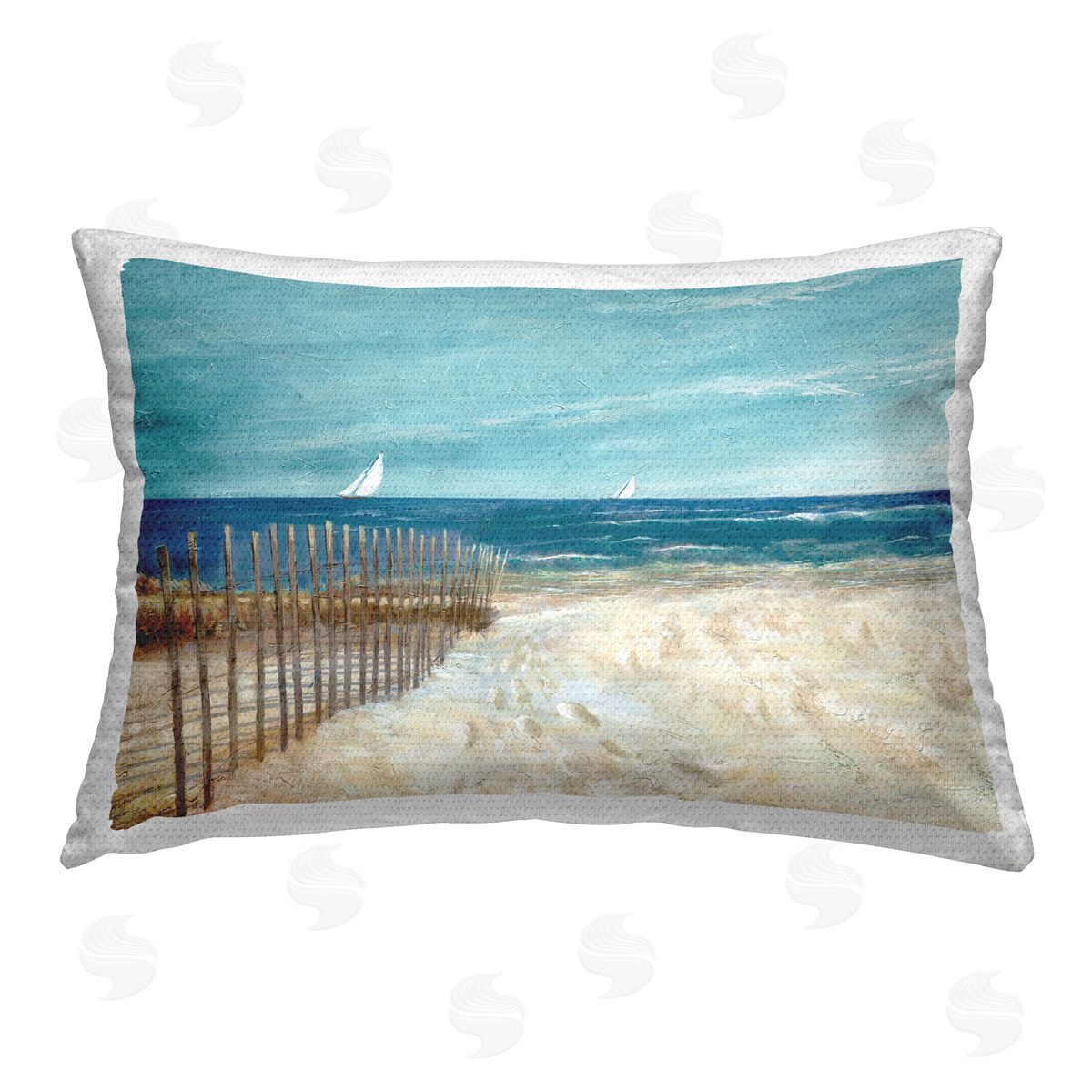 Ruane Manning Footprints by Sandy Fence Outdoor Quick-Dry Polyester Printed Throw Pillow
