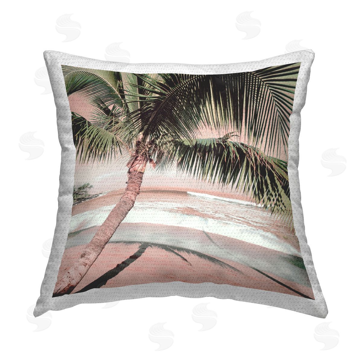 Danita Delimont Palm Tree Shadow on Sand Outdoor Quick-Dry Polyester Printed Throw Pillow