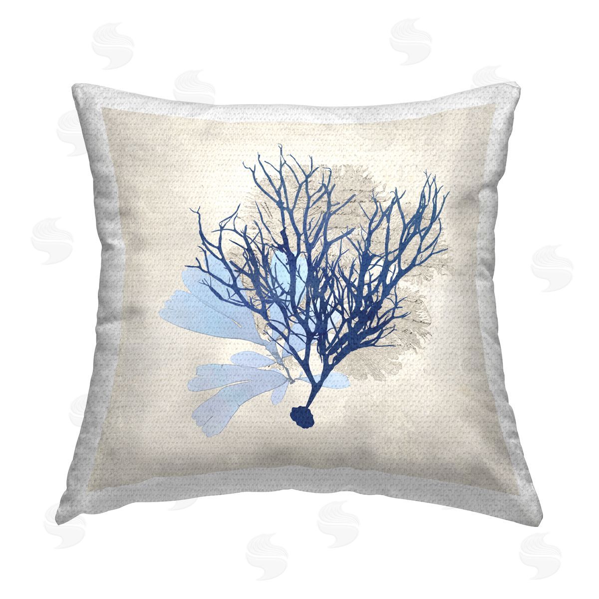 Susan Arnot Modern Coral Branch Outdoor Quick-Dry Polyester Printed Throw Pillow