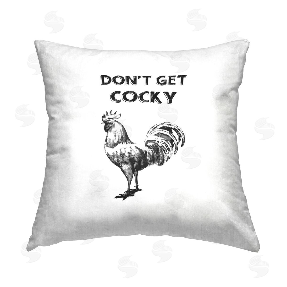 Conrad Knutsen Sassy Don't Get Cocky Printed Plush Polyester Throw Pillow