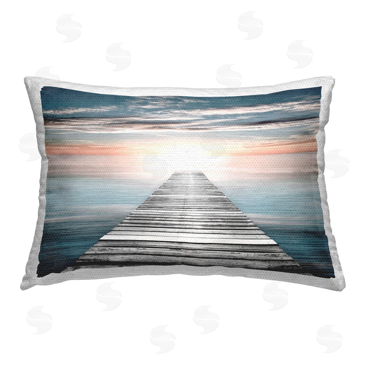 Natalie Carpentieri Sunlit Dock Planks Outdoor Quick-Dry Polyester Printed Throw Pillow
