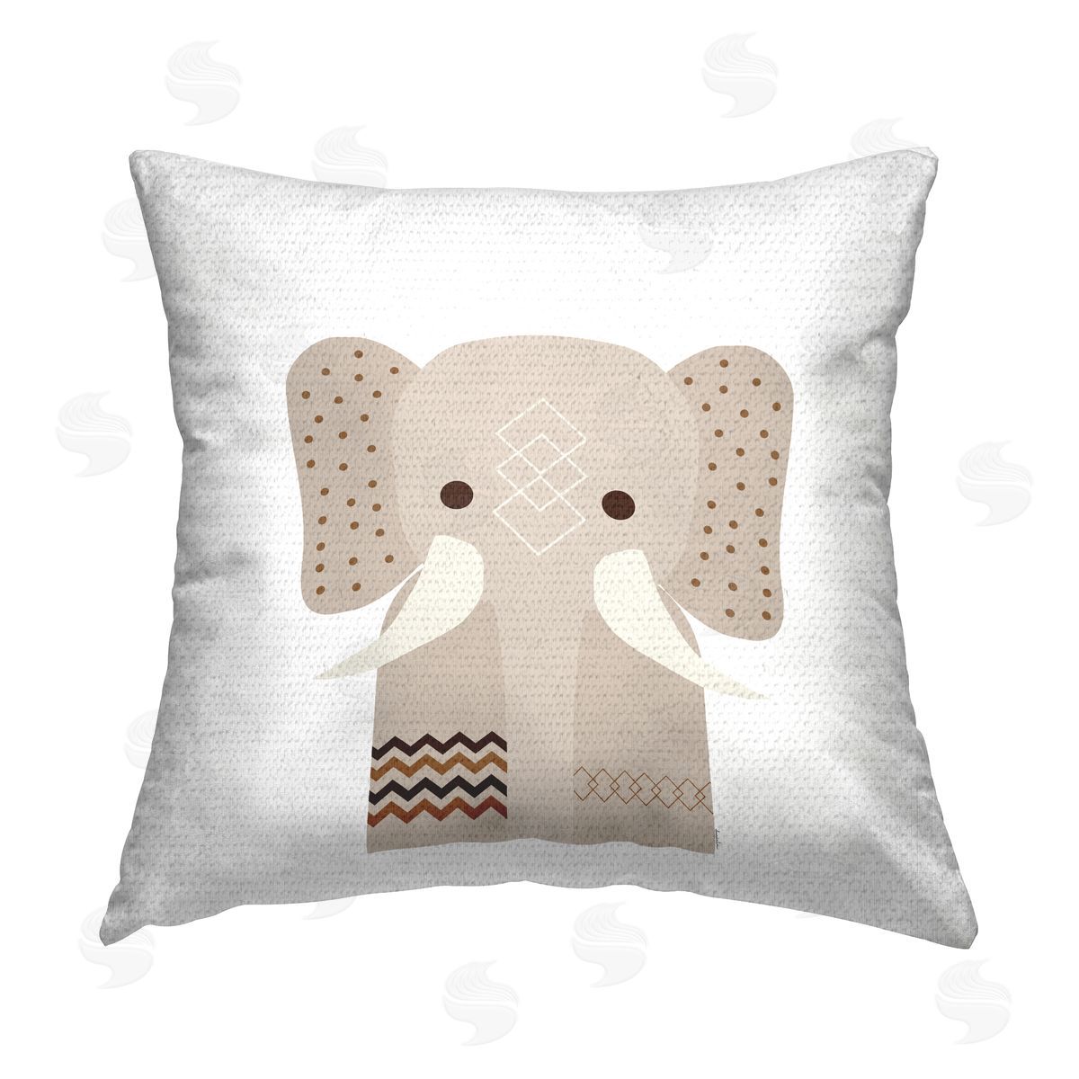 Daniela Santiago Neutral Tone Elephant Outdoor Quick-Dry Polyester Printed Throw Pillow