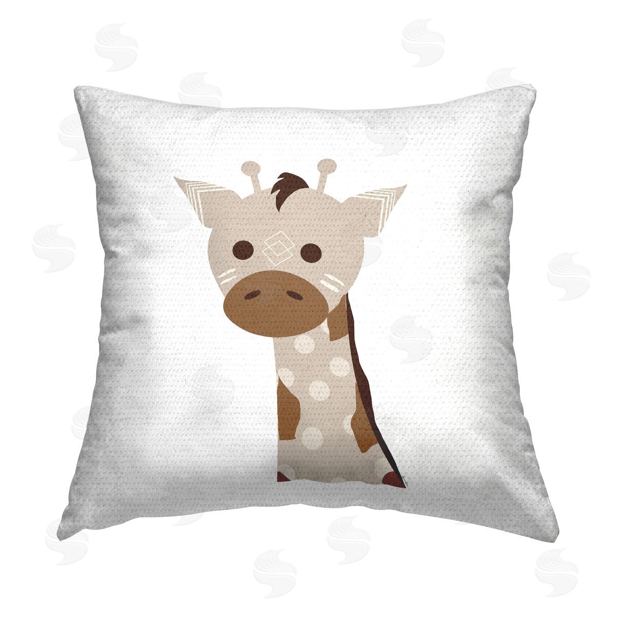 Daniela Santiago Neutral Tone Giraffe Outdoor Quick-Dry Polyester Printed Throw Pillow
