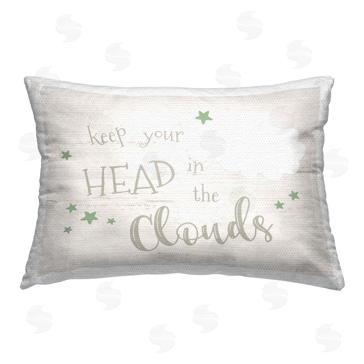 Natalie Carpentieri Head in Clouds Phrase Outdoor Quick-Dry Polyester Printed Throw Pillow