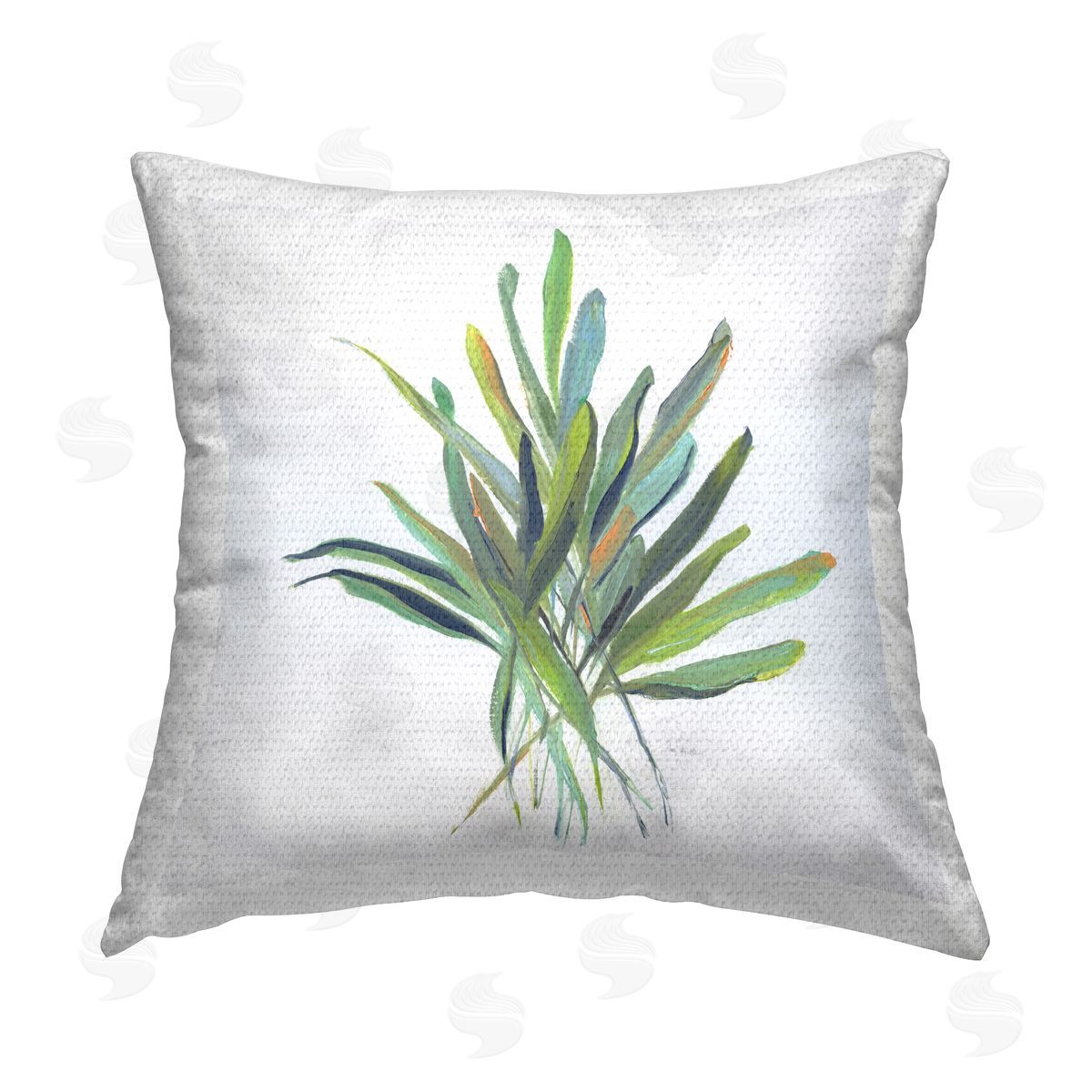 Sally Swatland Plant Leaf Sprigs Outdoor Quick-Dry Polyester Printed Throw Pillow
