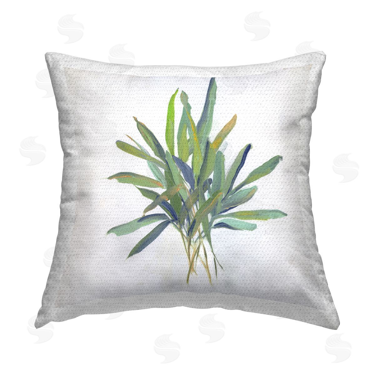 Sally Swatland Layered Leaf Sprigs Outdoor Quick-Dry Polyester Printed Throw Pillow
