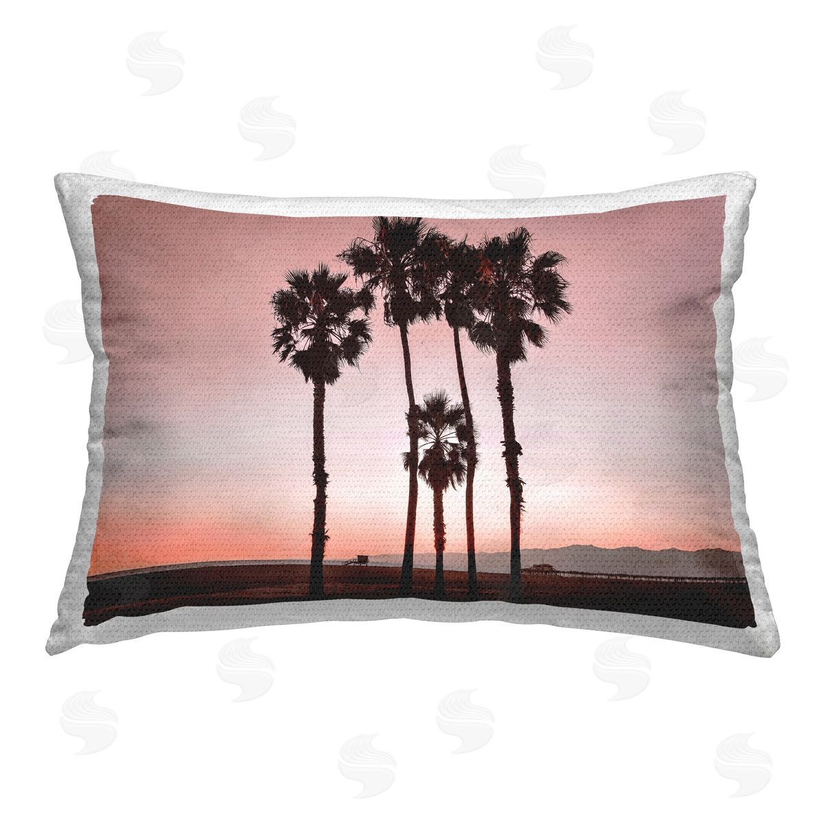 Natalie Carpentieri Cluster of Palm Trees Outdoor Quick-Dry Polyester Printed Throw Pillow