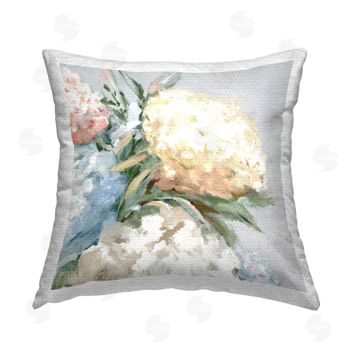 Alex Black Close Up Hydrangea Blossom Outdoor Quick-Dry Polyester Printed Throw Pillow