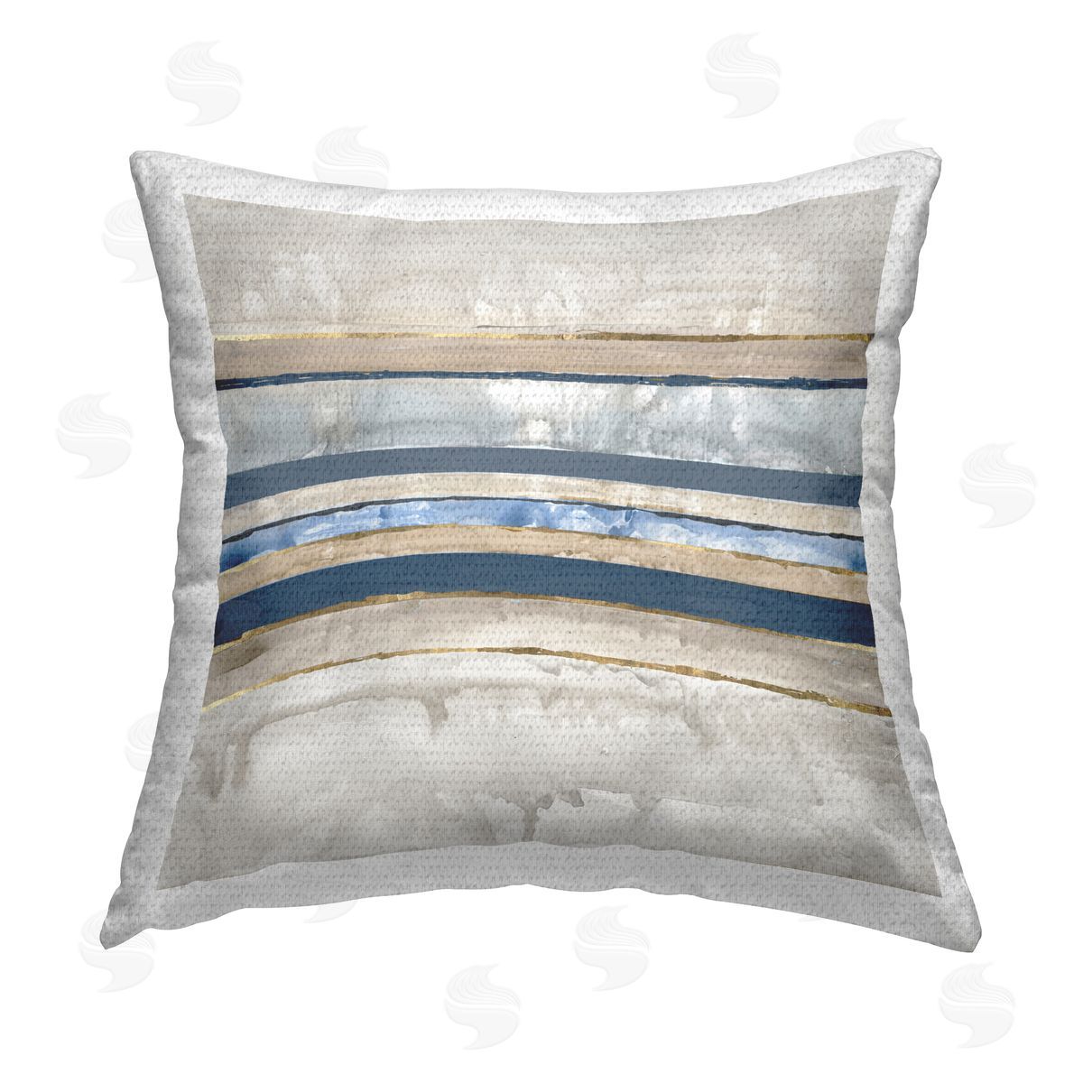 Lera Nautical Tone Stripes Outdoor Quick-Dry Polyester Printed Throw Pillow