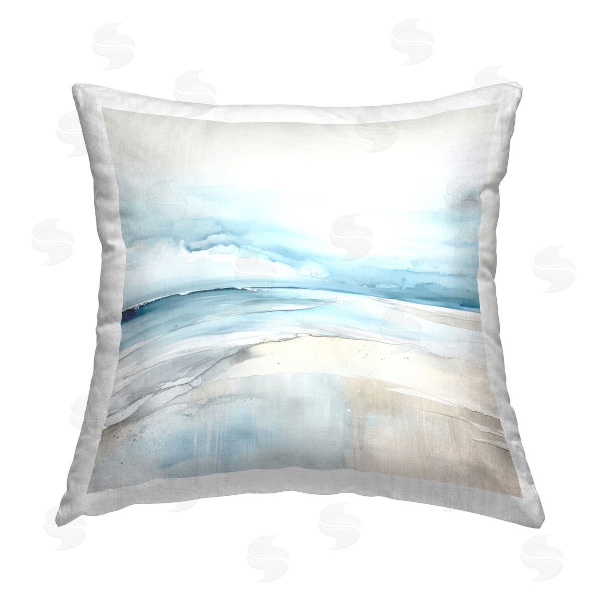 Irena Orlov Abstract Modern Shoreline Printed Plush Polyester Throw Pillow