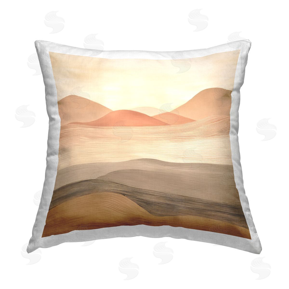 Irena Orlov Layered Sand Dunes Printed Plush Polyester Throw Pillow