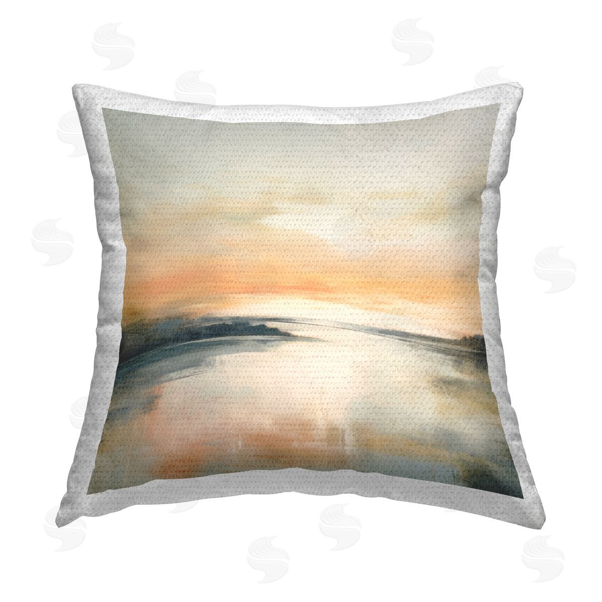 Irena Orlov Clear Sunset on Lake Outdoor Quick-Dry Polyester Printed Throw Pillow