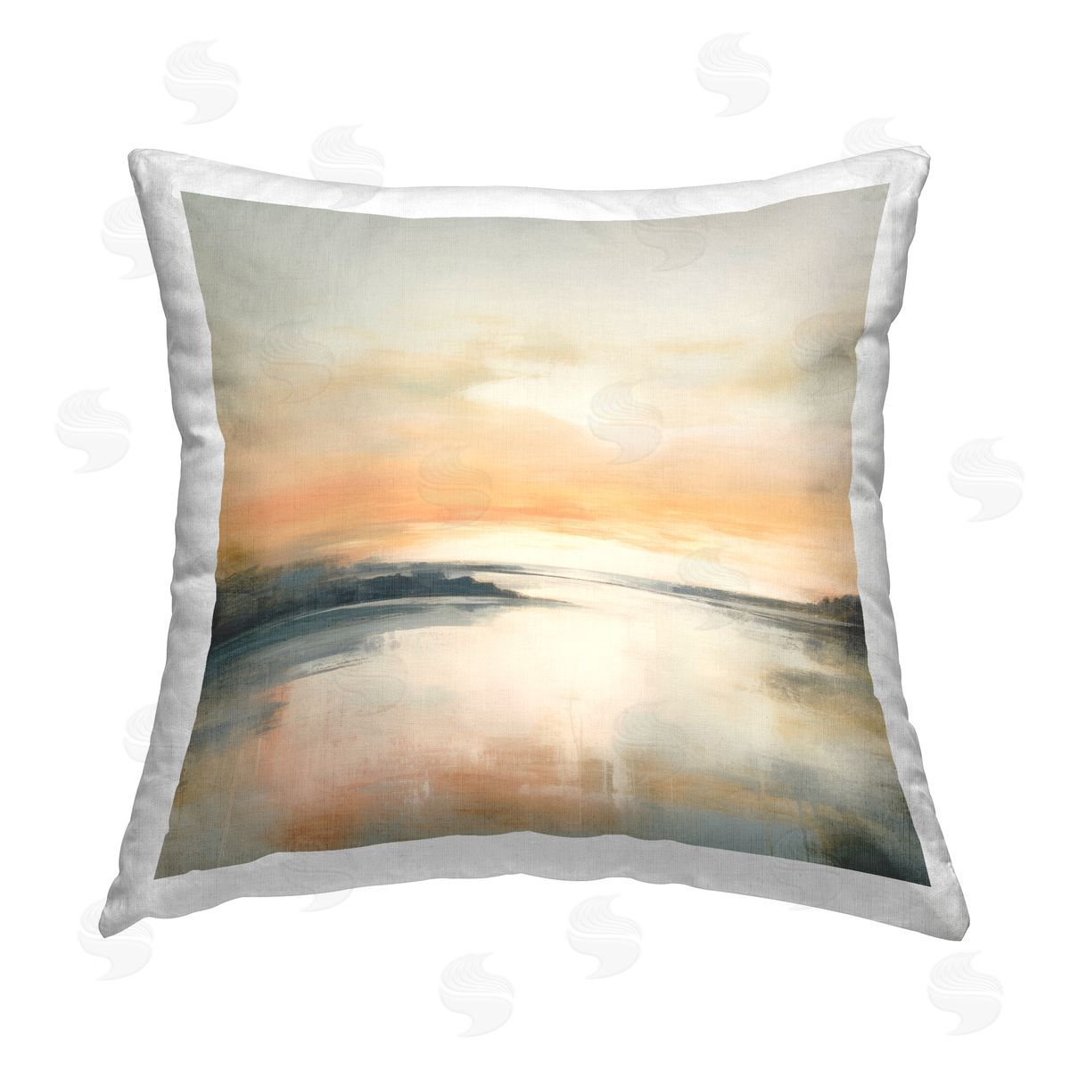 Irena Orlov Clear Sunset on Lake Printed Plush Polyester Throw Pillow