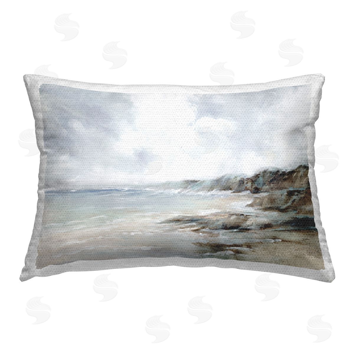 Luna Mavis Classic Shoreline Cliffs Outdoor Quick-Dry Polyester Printed Throw Pillow