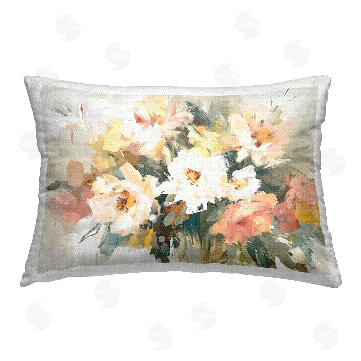 Raymond Powers Brushed Bouquet Blooms Outdoor Quick-Dry Polyester Printed Throw Pillow