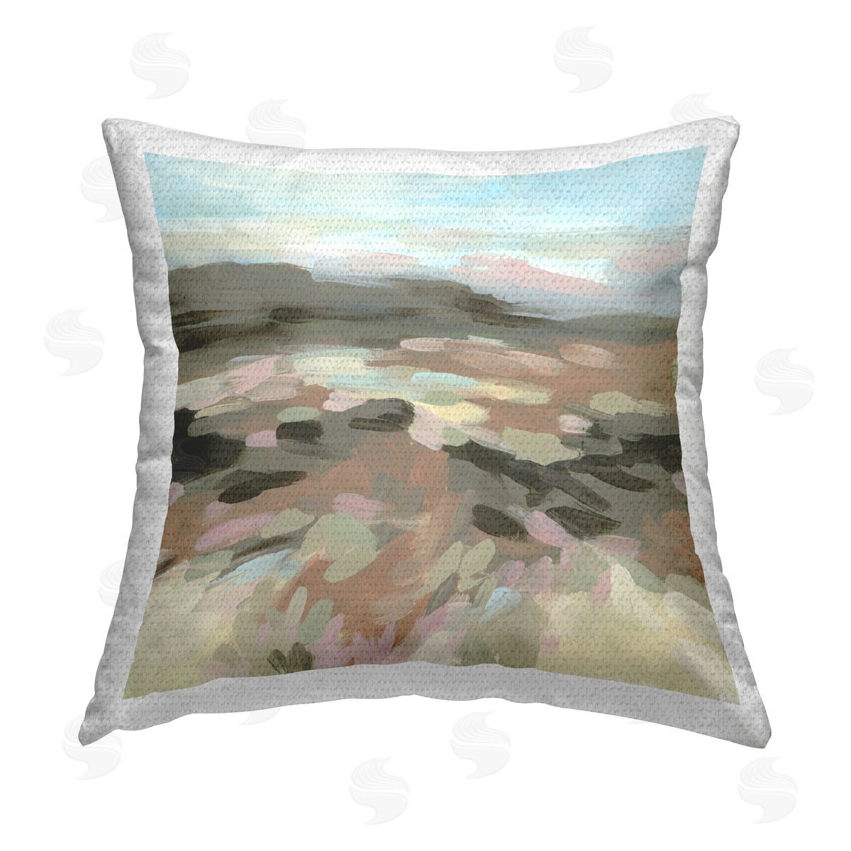 June Erica Vess Patterned Brush Strokes View Outdoor Quick-Dry Polyester Printed Throw Pillow