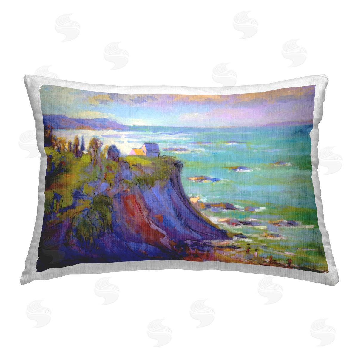 Dorothy Fagan Classic Cliff View Printed Plush Polyester Throw Pillow