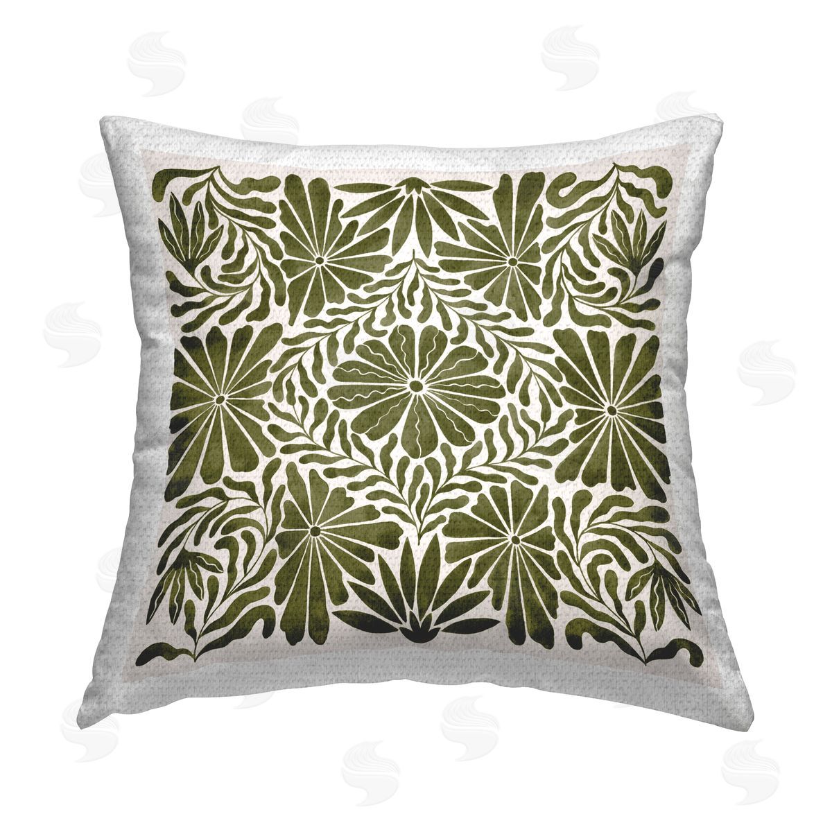 Grace Popp Centric Circular Flowers Outdoor Quick-Dry Polyester Printed Throw Pillow