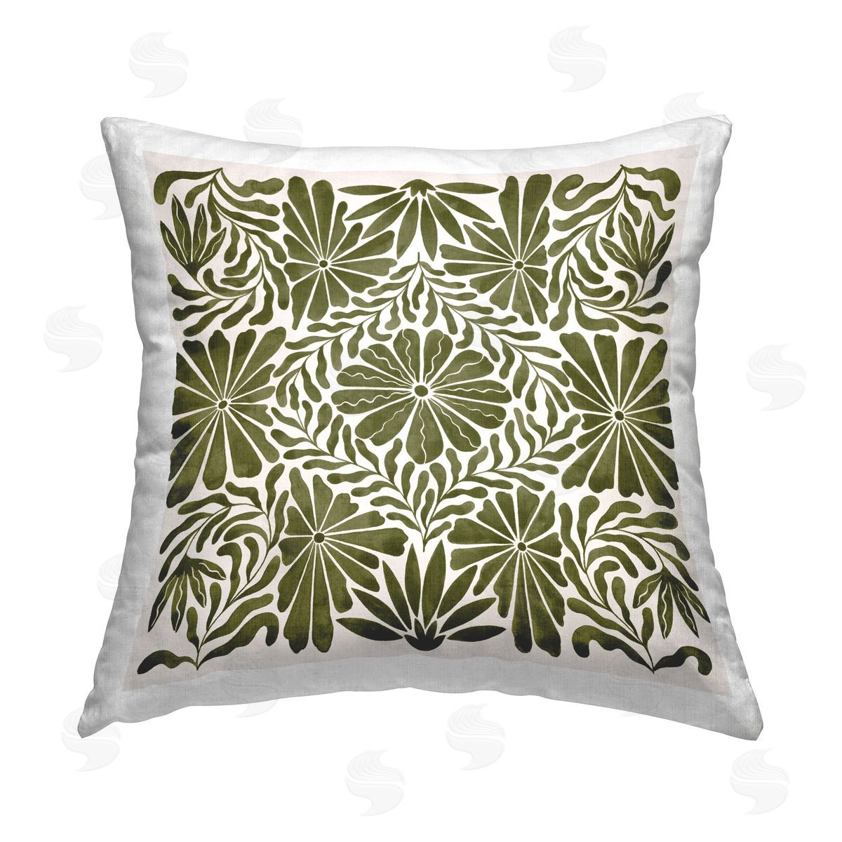 Grace Popp Centric Circular Flowers Printed Plush Polyester Throw Pillow