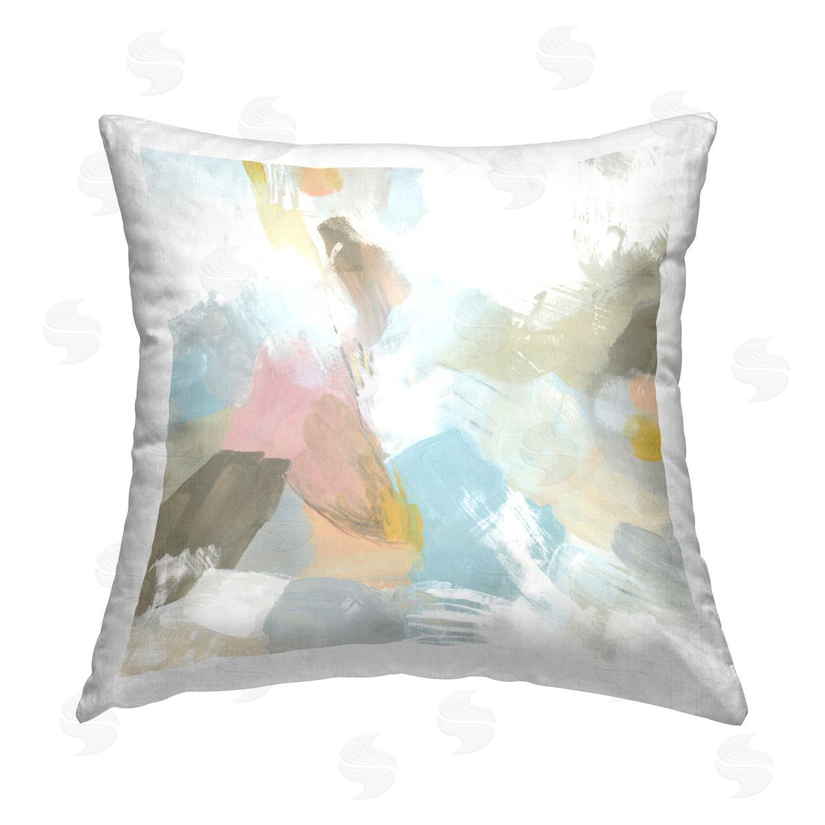 June Erica Vess Pastel Streaks on White Printed Plush Polyester Throw Pillow