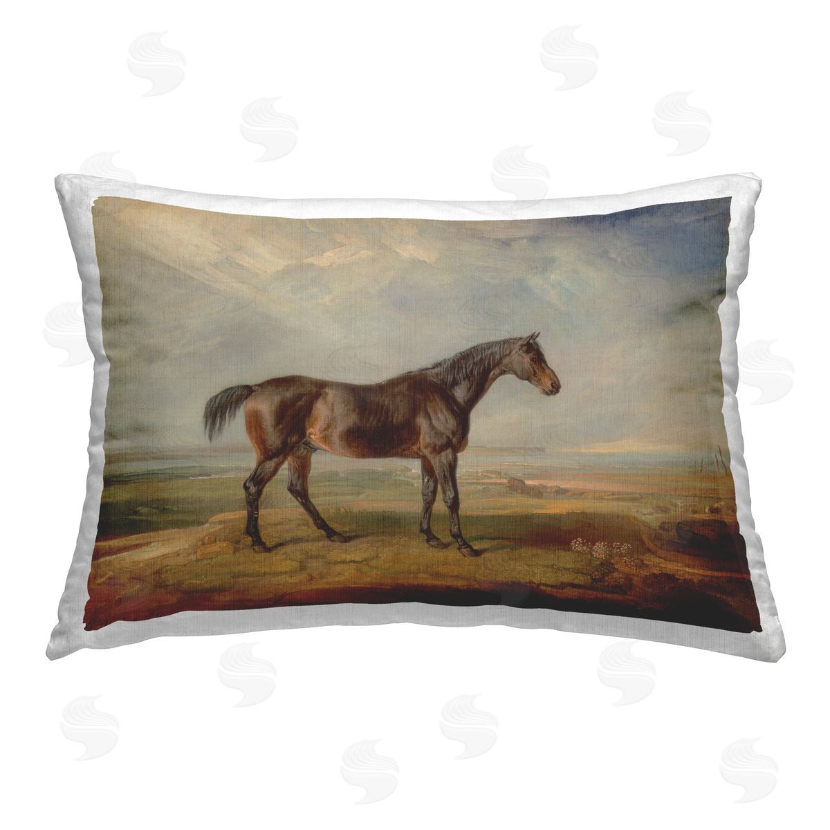 James Ward Stoic Foal Desert View Printed Plush Polyester Throw Pillow