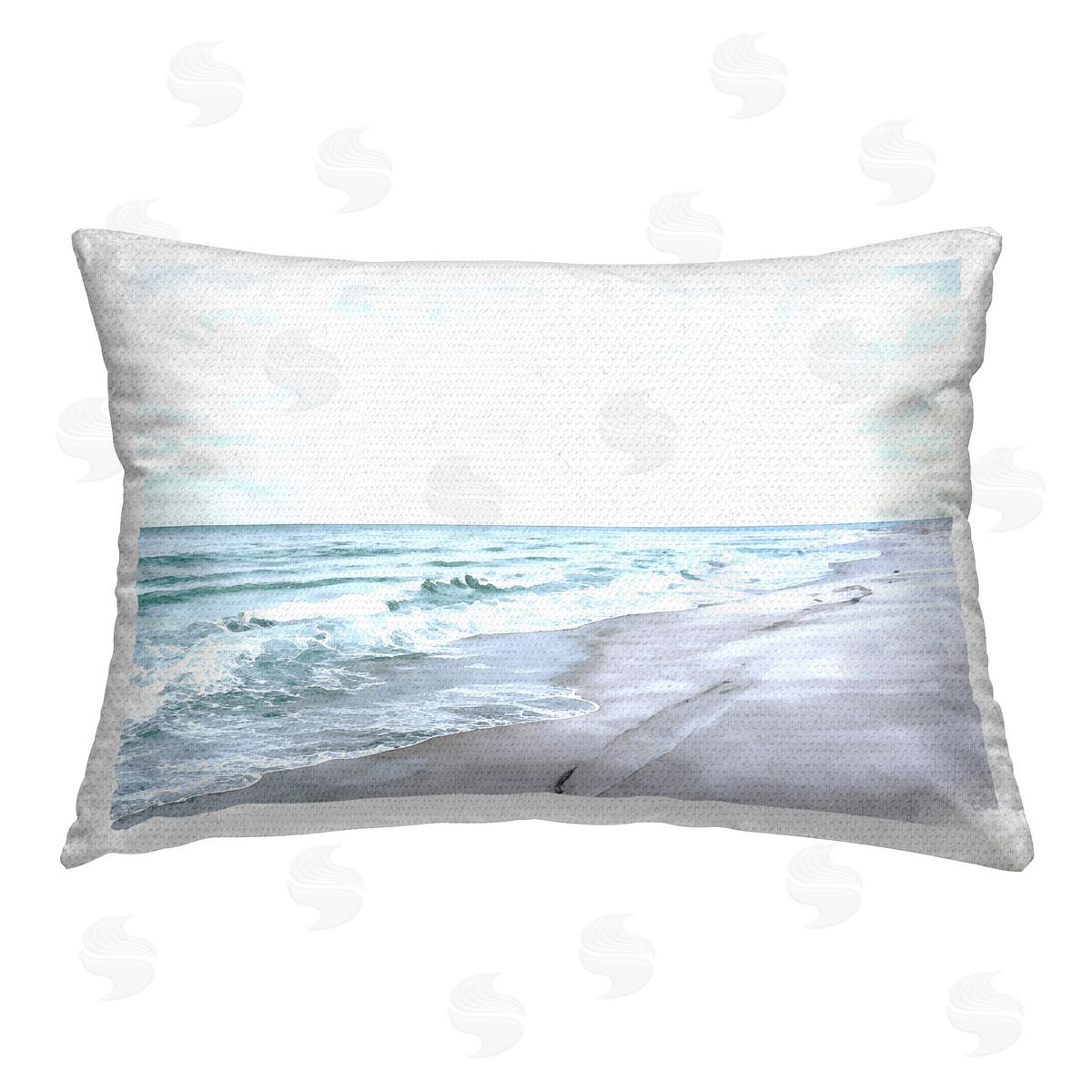 Christine Zalewski Serene Summer Sea Waves  Outdoor Quick-Dry Polyester Printed Throw Pillow