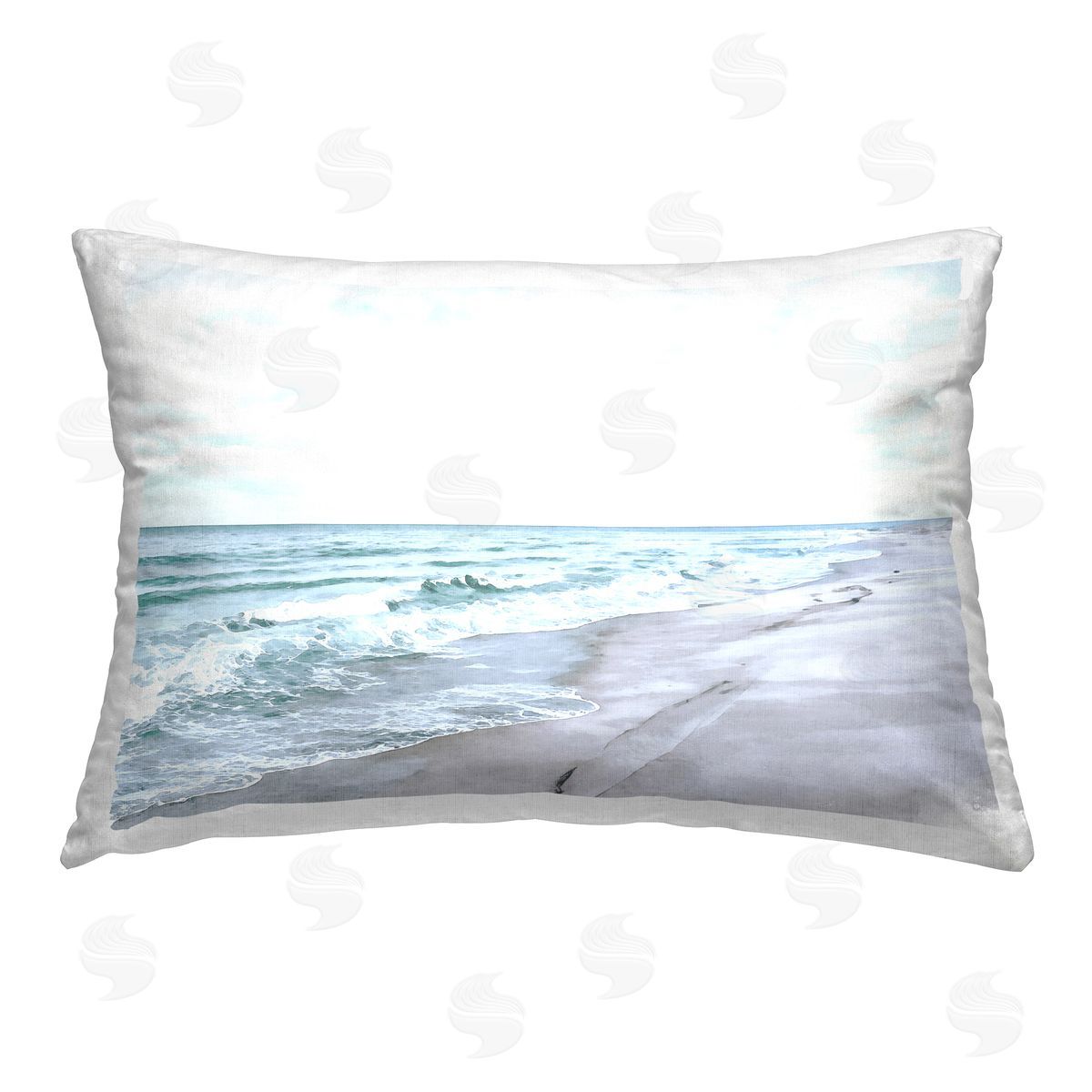 Christine Zalewski Serene Summer Sea Waves  Printed Plush Polyester Throw Pillow