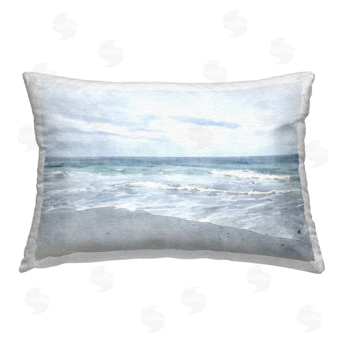 Christine Zalewski Serene Overcast Beach Outdoor Quick-Dry Polyester Printed Throw Pillow
