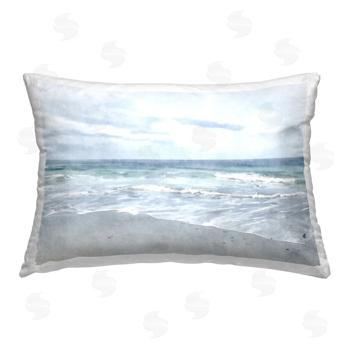 Christine Zalewski Serene Overcast Beach Printed Plush Polyester Throw Pillow