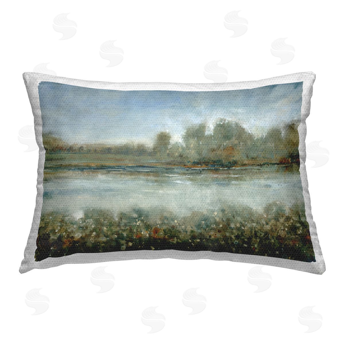 Tim O'Toole Vegetation Lining River Outdoor Quick-Dry Polyester Printed Throw Pillow