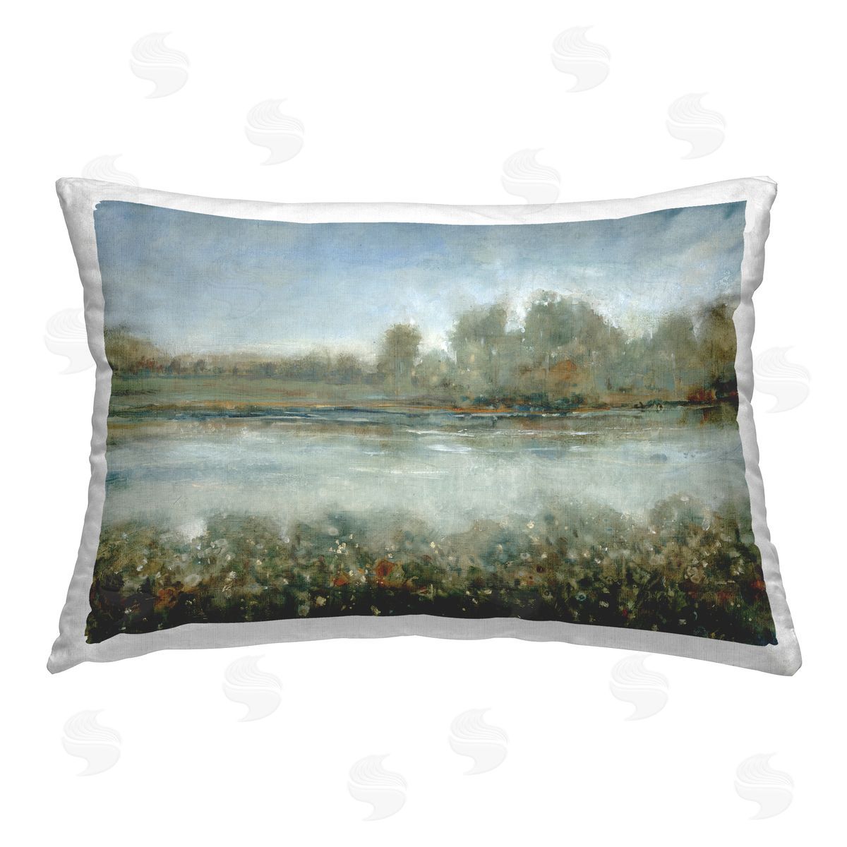 Tim O'Toole Vegetation Lining River Printed Plush Polyester Throw Pillow