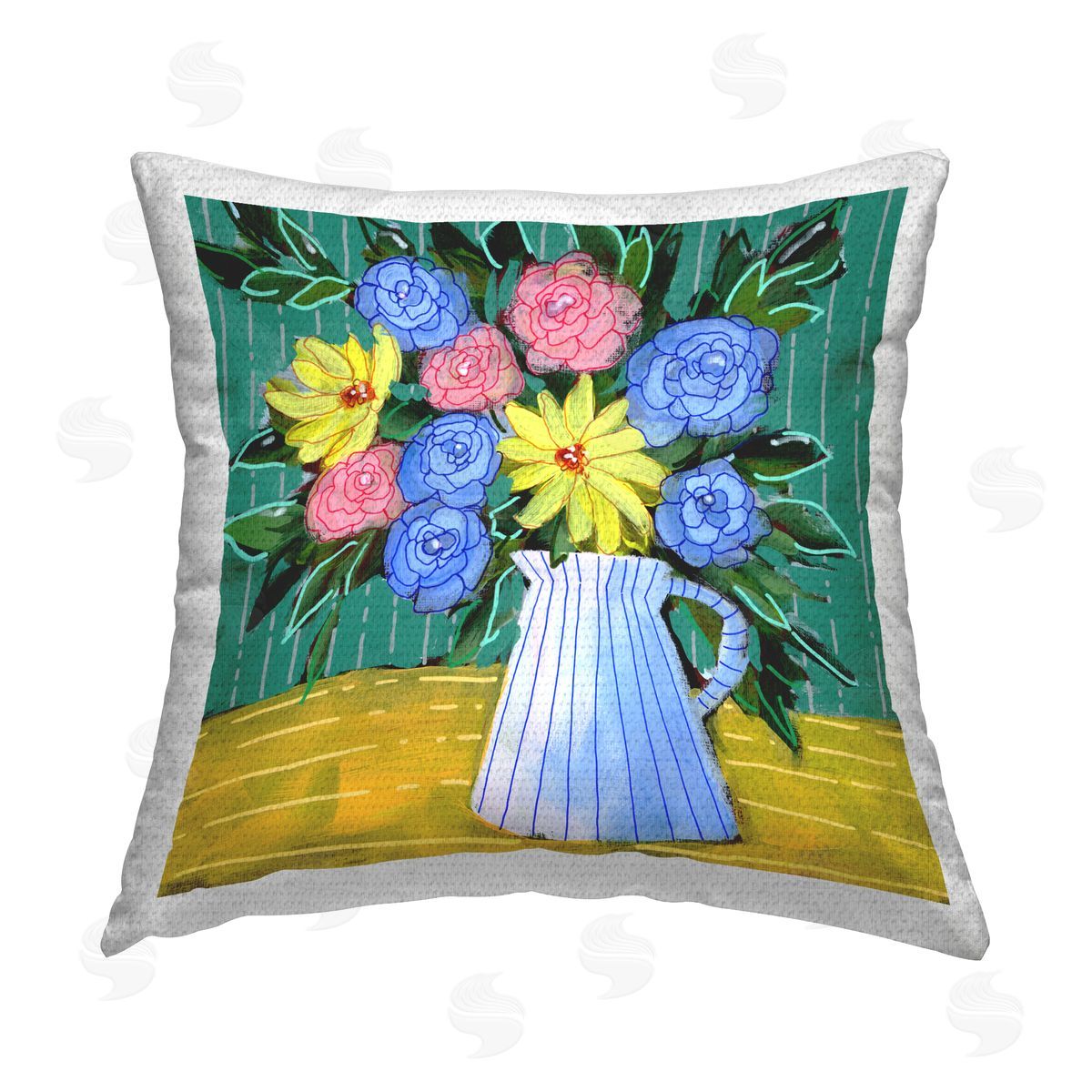Regina Moore Bright Pop Bouquet Outdoor Quick-Dry Polyester Printed Throw Pillow