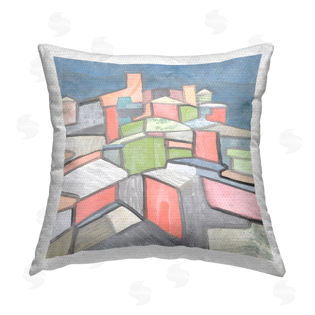 Coco Good Contemporary Shapes Arrangement Outdoor Quick-Dry Polyester Printed Throw Pillow