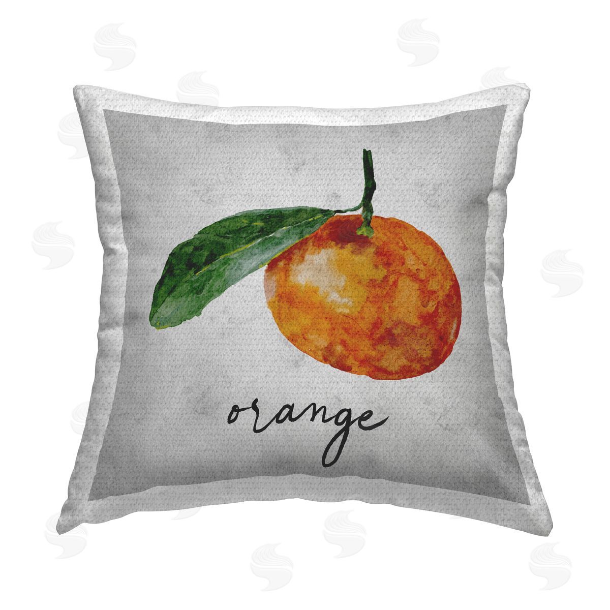 Regina Moore Vintage Orange with Leaf Outdoor Quick-Dry Polyester Printed Throw Pillow