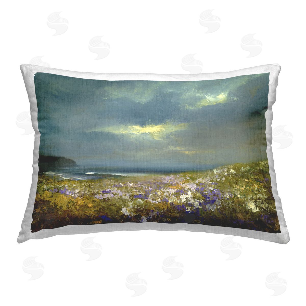 Sheila Finch Flowers by Stormy Beach Printed Plush Polyester Throw Pillow
