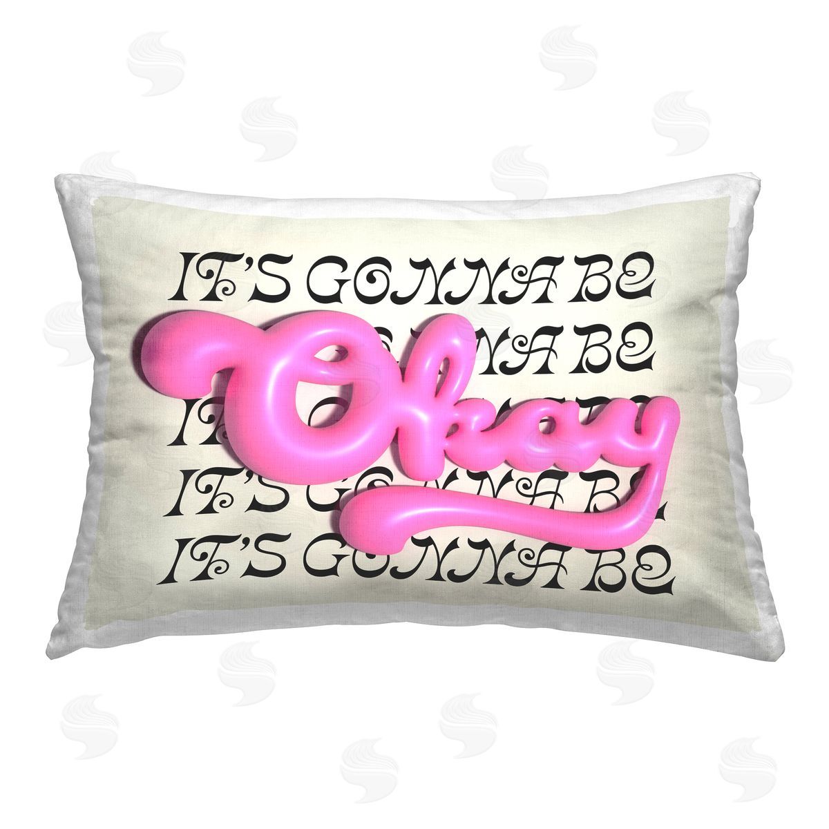 Victoria Barnes Gonna Be Okay Typography Printed Plush Polyester Throw Pillow