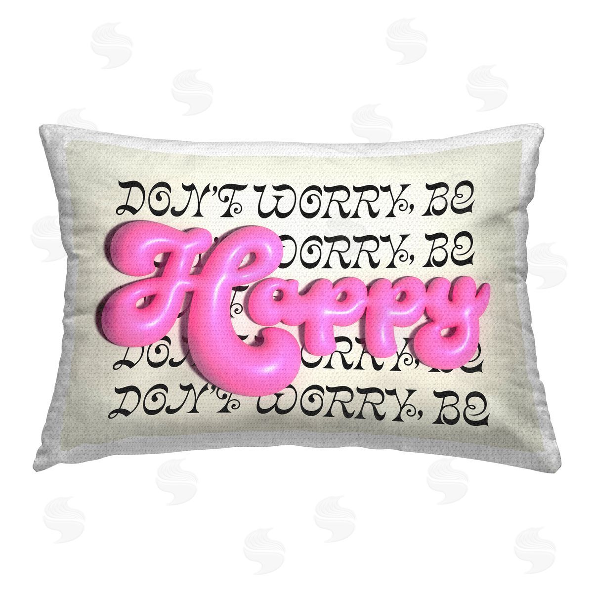 Victoria Barnes Bubble Letters Happy Outdoor Quick-Dry Polyester Printed Throw Pillow