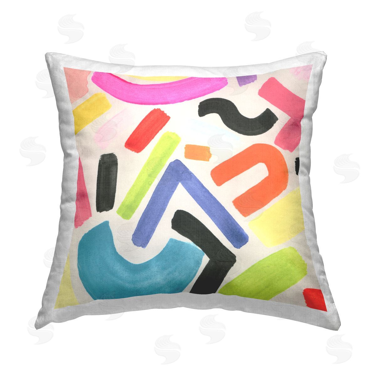 June Erica Vess Modern Squiggle Shapes Printed Plush Polyester Throw Pillow