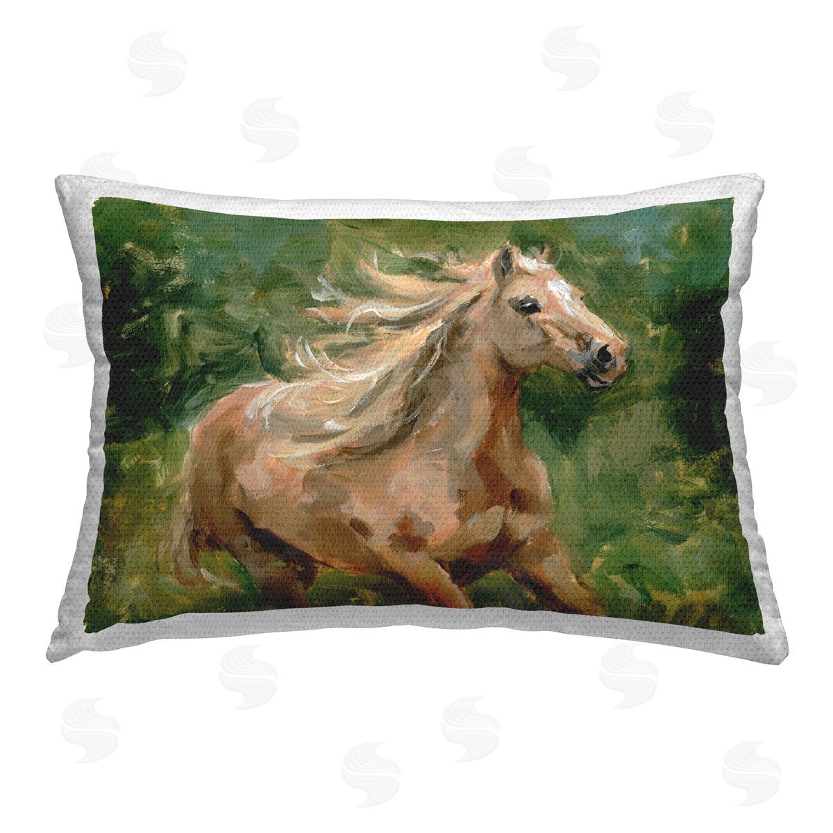 Victoria Barnes Dashing Horse in Nature Outdoor Quick-Dry Polyester Printed Throw Pillow