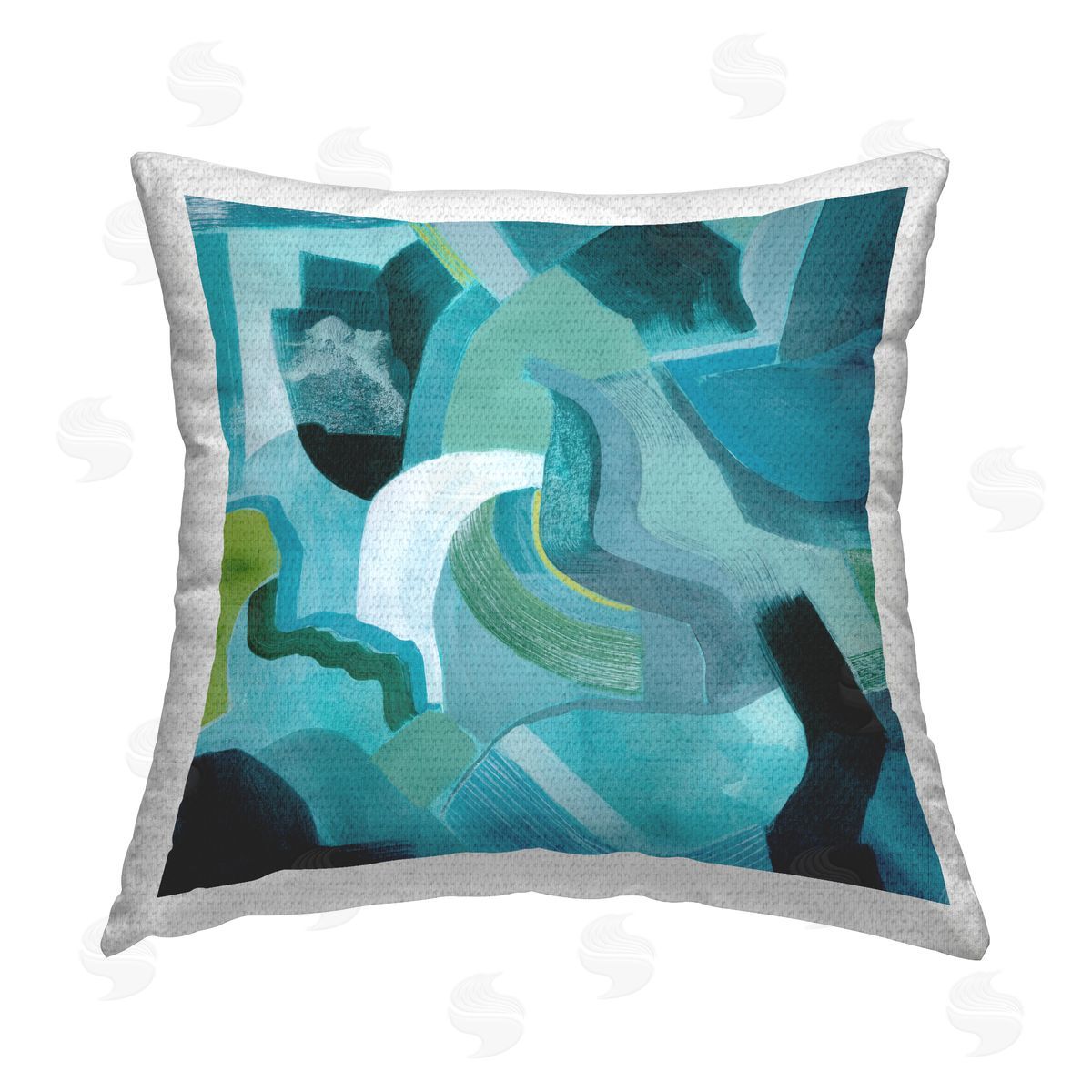 Grace Popp Energetic Blue Movement Outdoor Quick-Dry Polyester Printed Throw Pillow