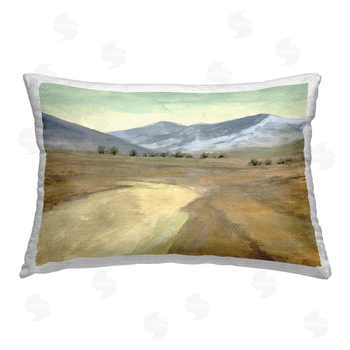 Michael Willett Distant Desert Mountains Outdoor Quick-Dry Polyester Printed Throw Pillow