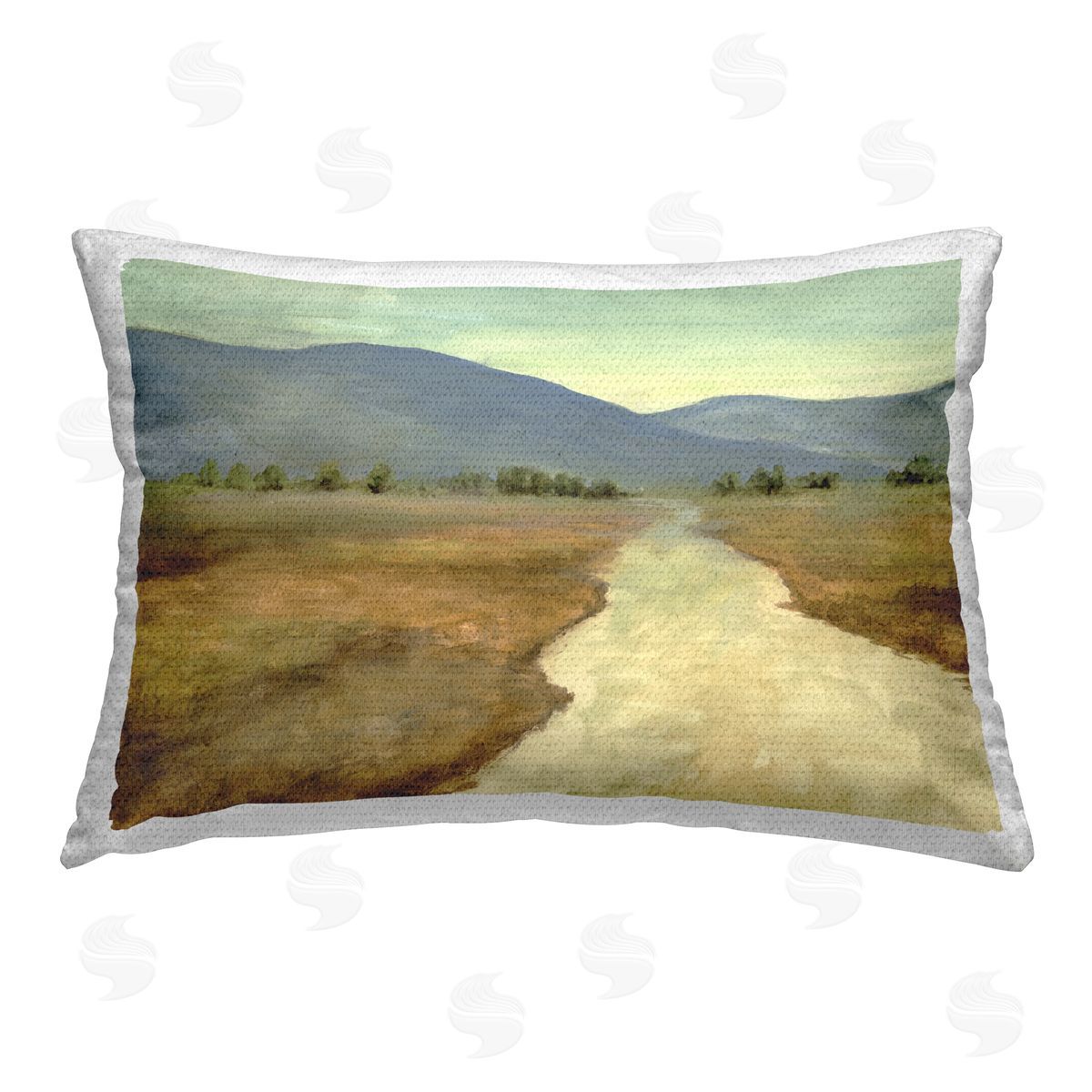Michael Willett Desolate Mountain Road Outdoor Quick-Dry Polyester Printed Throw Pillow