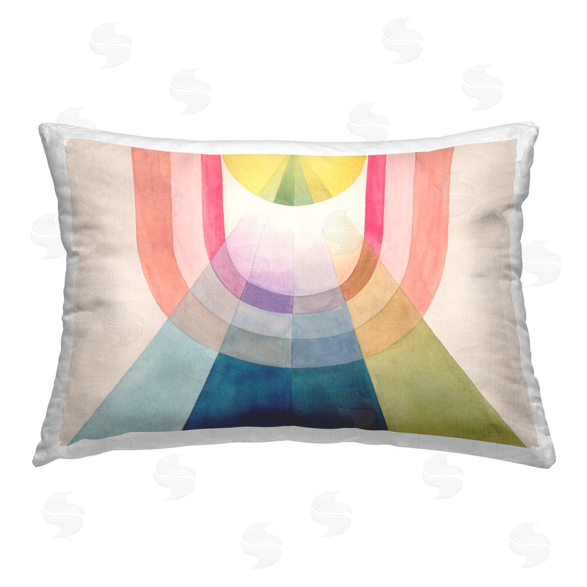 Grace Popp Abstract Arches & Rays Printed Plush Polyester Throw Pillow