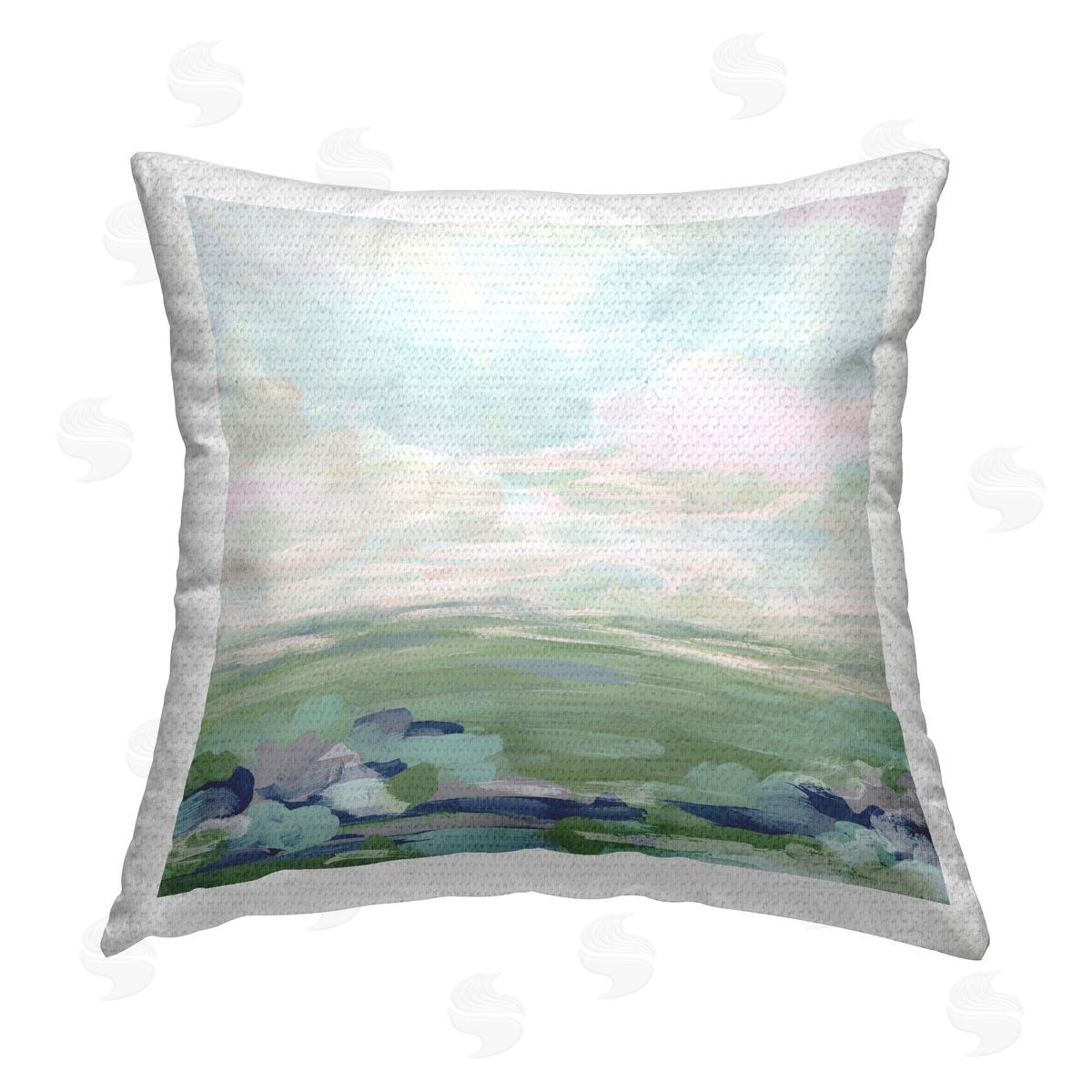 June Erica Vess Faded Grassland View Outdoor Quick-Dry Polyester Printed Throw Pillow