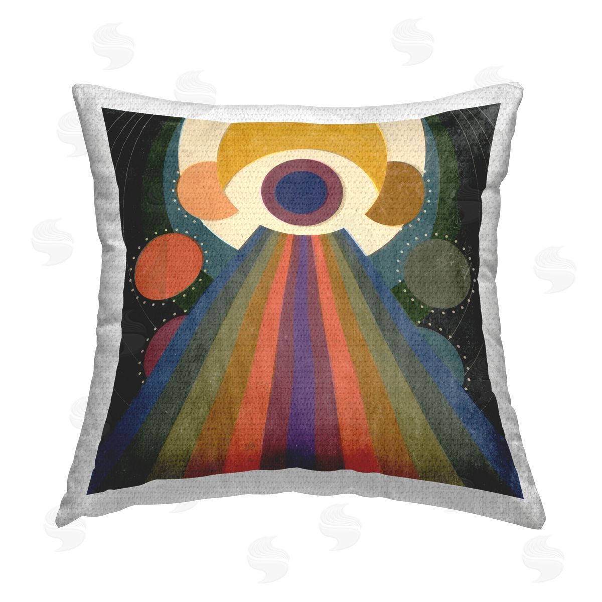 Victoria Barnes Spiritual Eye with Rays Outdoor Quick-Dry Polyester Printed Throw Pillow