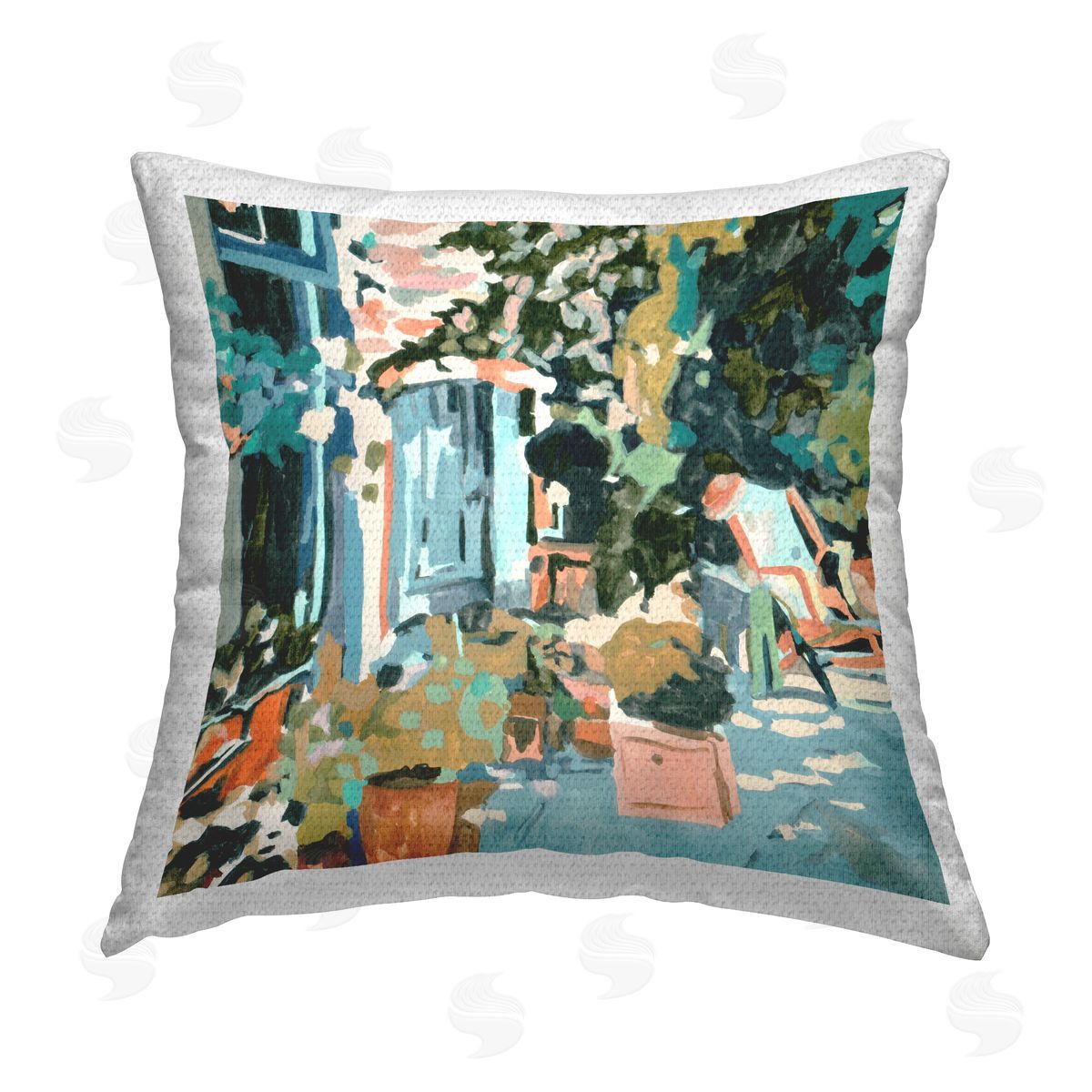 Melissa Wang Abstract Cityscape Architecture Outdoor Quick-Dry Polyester Printed Throw Pillow