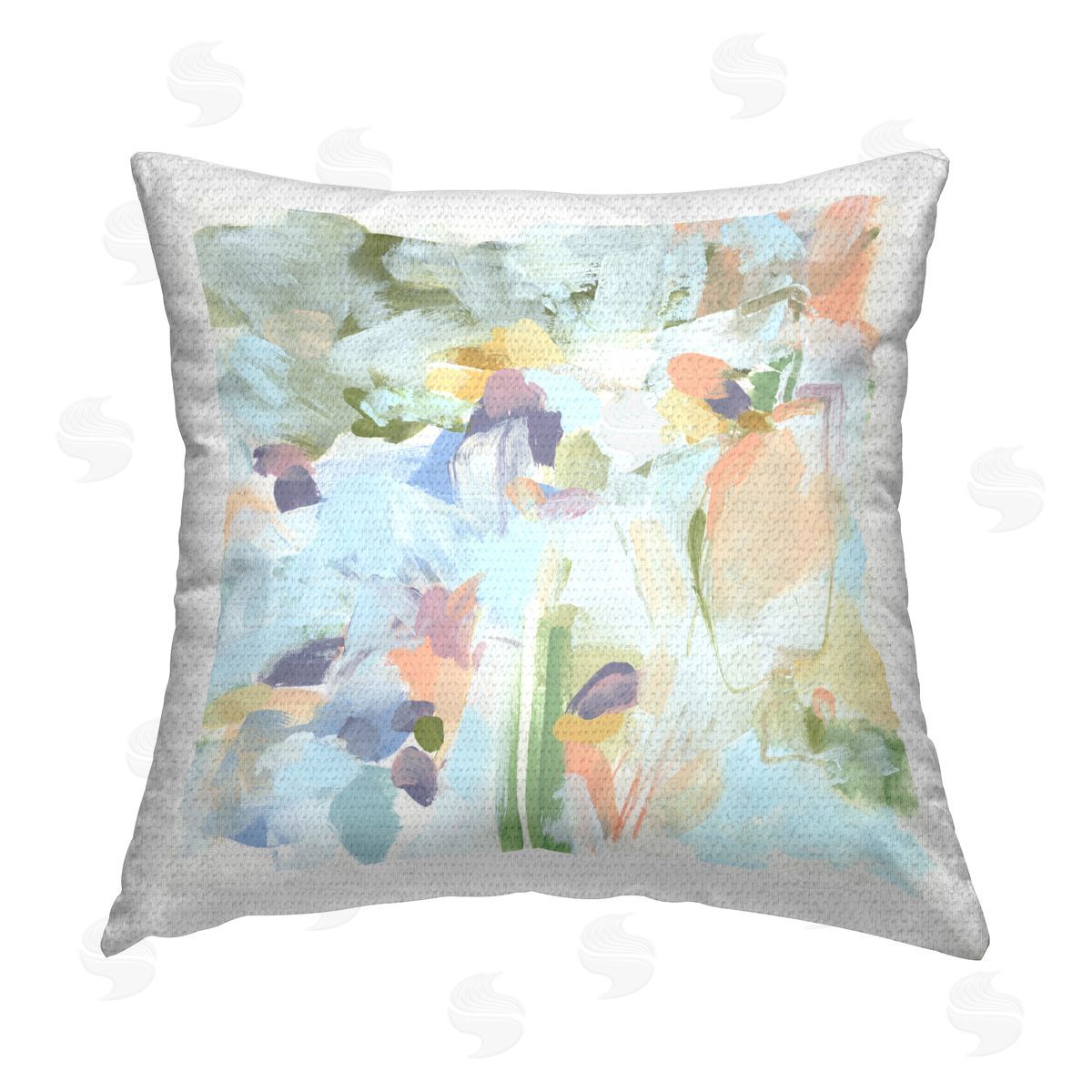 June Erica Vess Chaotic Pastel Arrangement Outdoor Quick-Dry Polyester Printed Throw Pillow