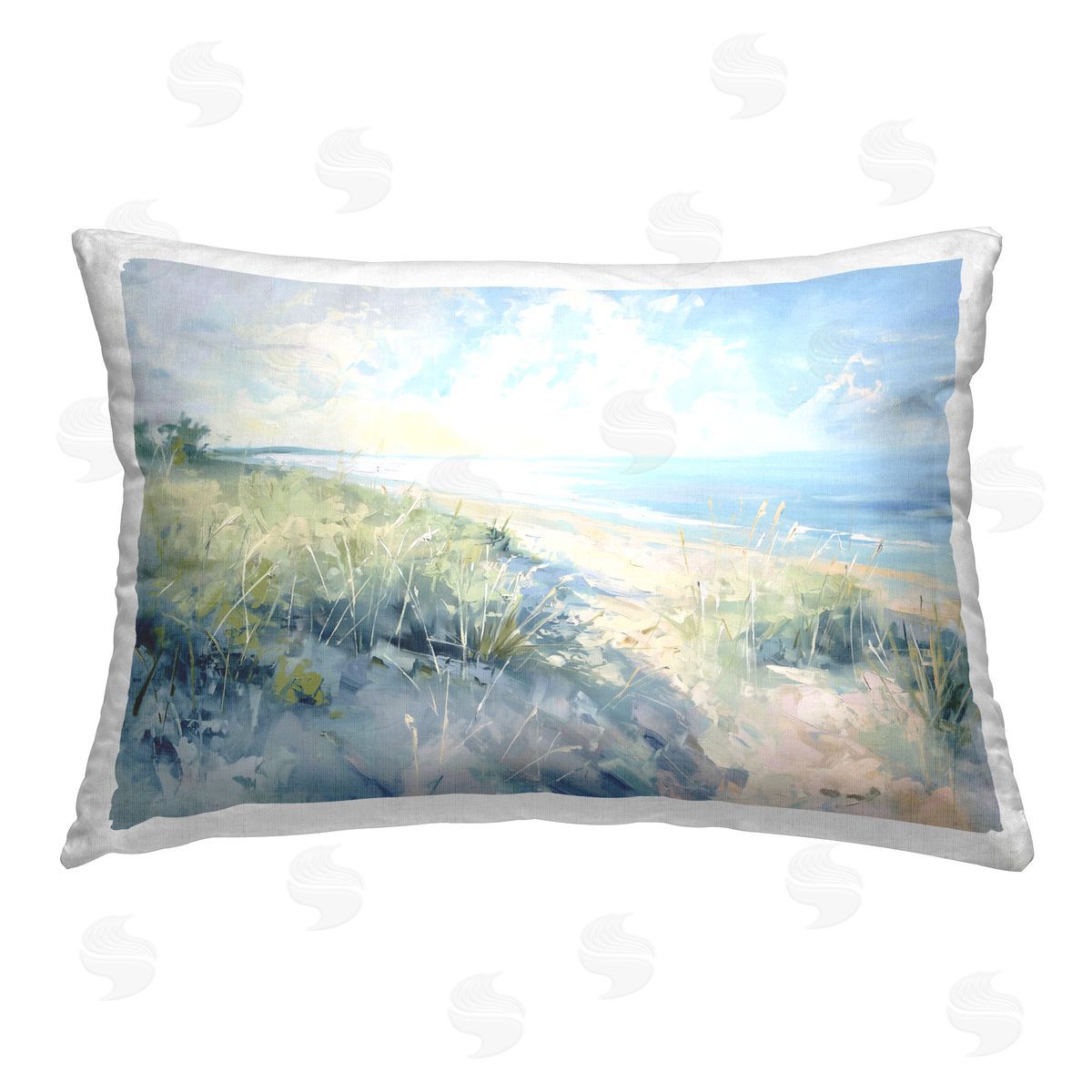 Gina Kelly Sunny Day At The Coast Printed Plush Polyester Throw Pillow